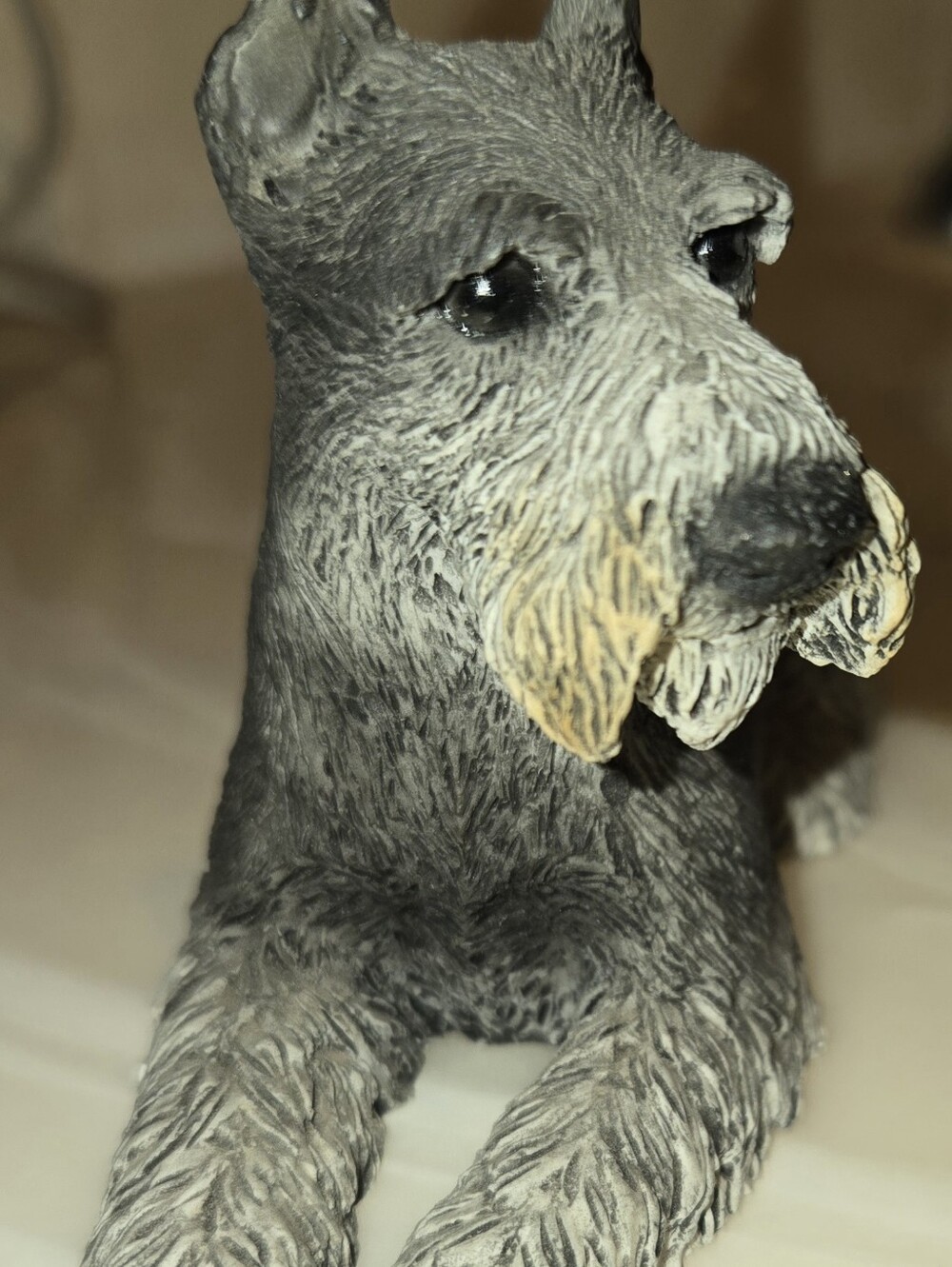 Gray Schnauzer Dog Figurine Decorative Pet Statue - Picture 6 of 10
